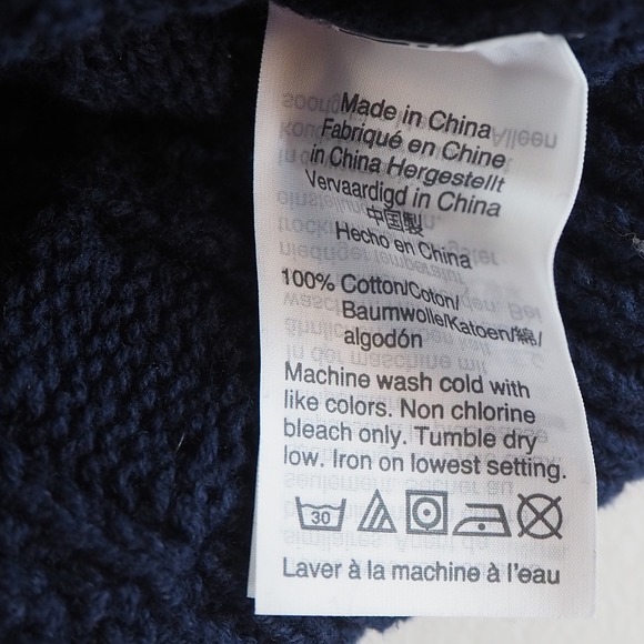 J. Crew Fisherman Cable Knit Pullover Sweater Navy Crewneck Men's Size Large* - Picture 5 of 12